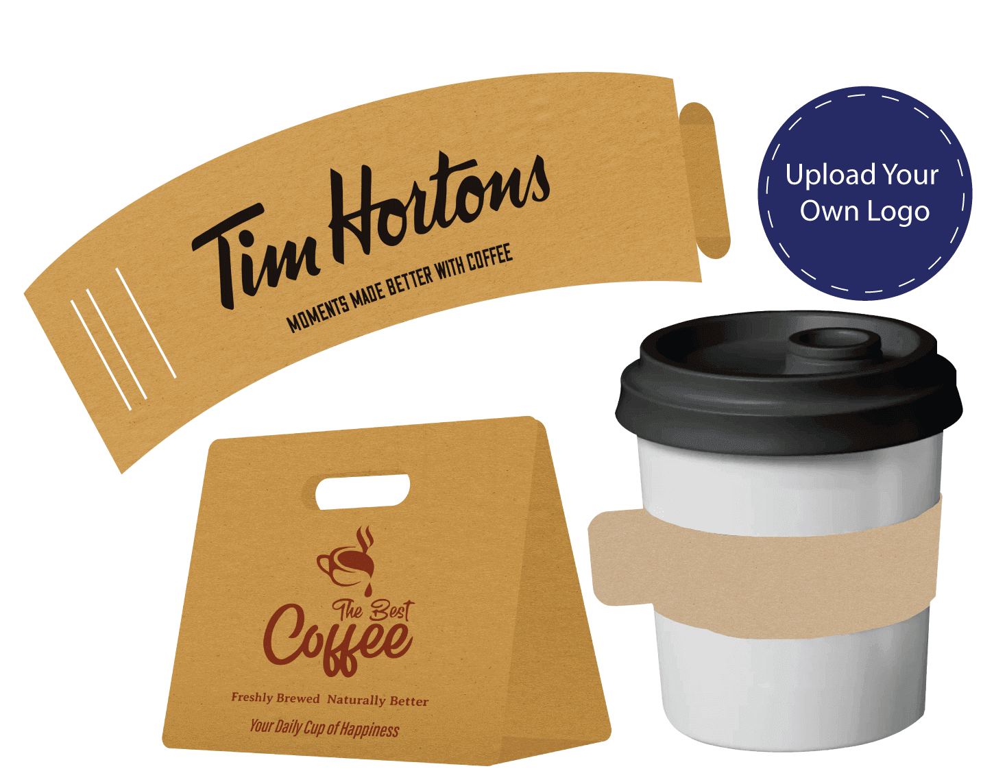 custom printed kraft coffee sleeves