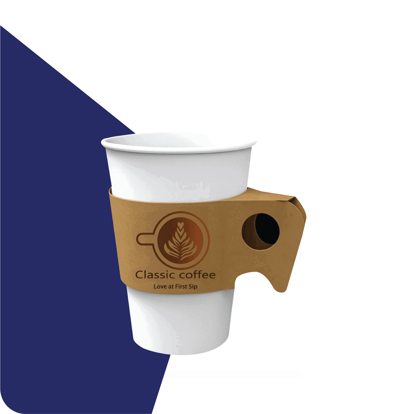 kraft and white coffee cup sleeves