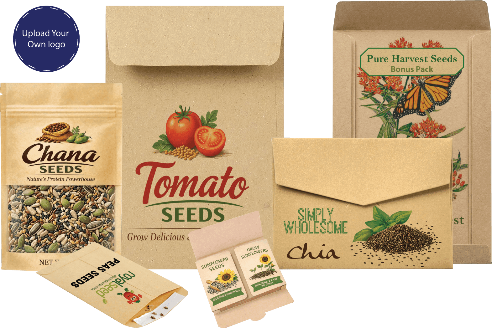 brown seed envelopes