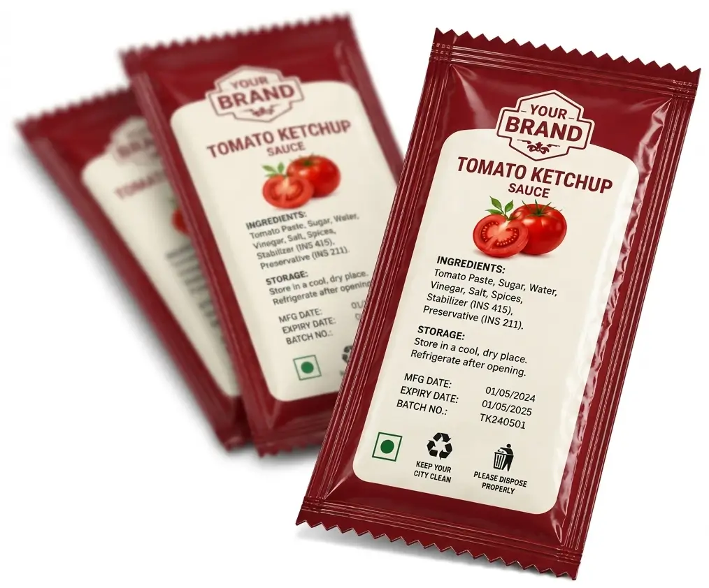 Clear Sauce Label Details With Organized Packaging Information Display