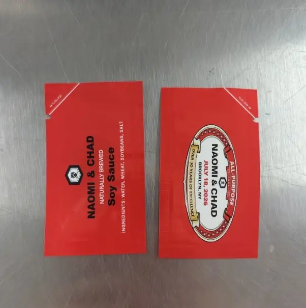 Custom Taco Bell hot sauce packets with printed branded food packaging