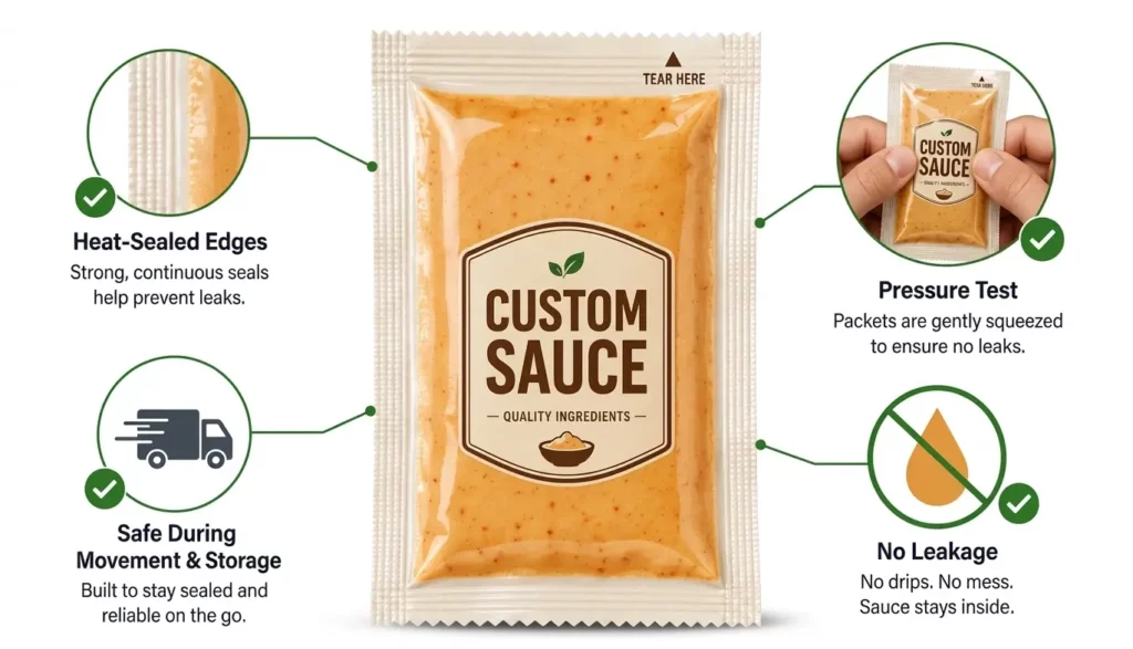 Secure Heat Seal Inspection With Proper Sauce Packet Edge Evaluation