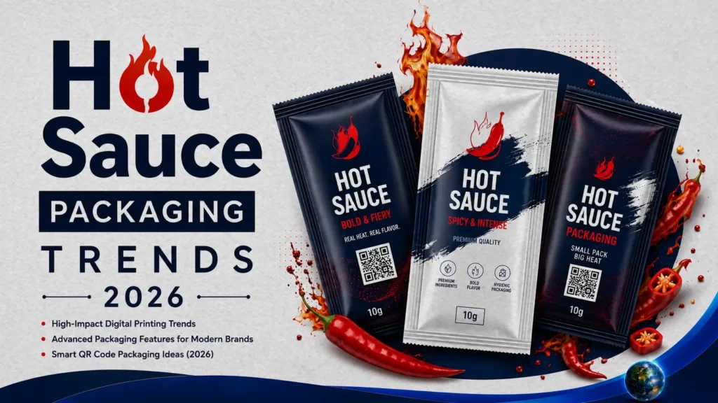 Modern Hot Sauce Packaging Trends Featuring Bold Minimalist Pouch Designs