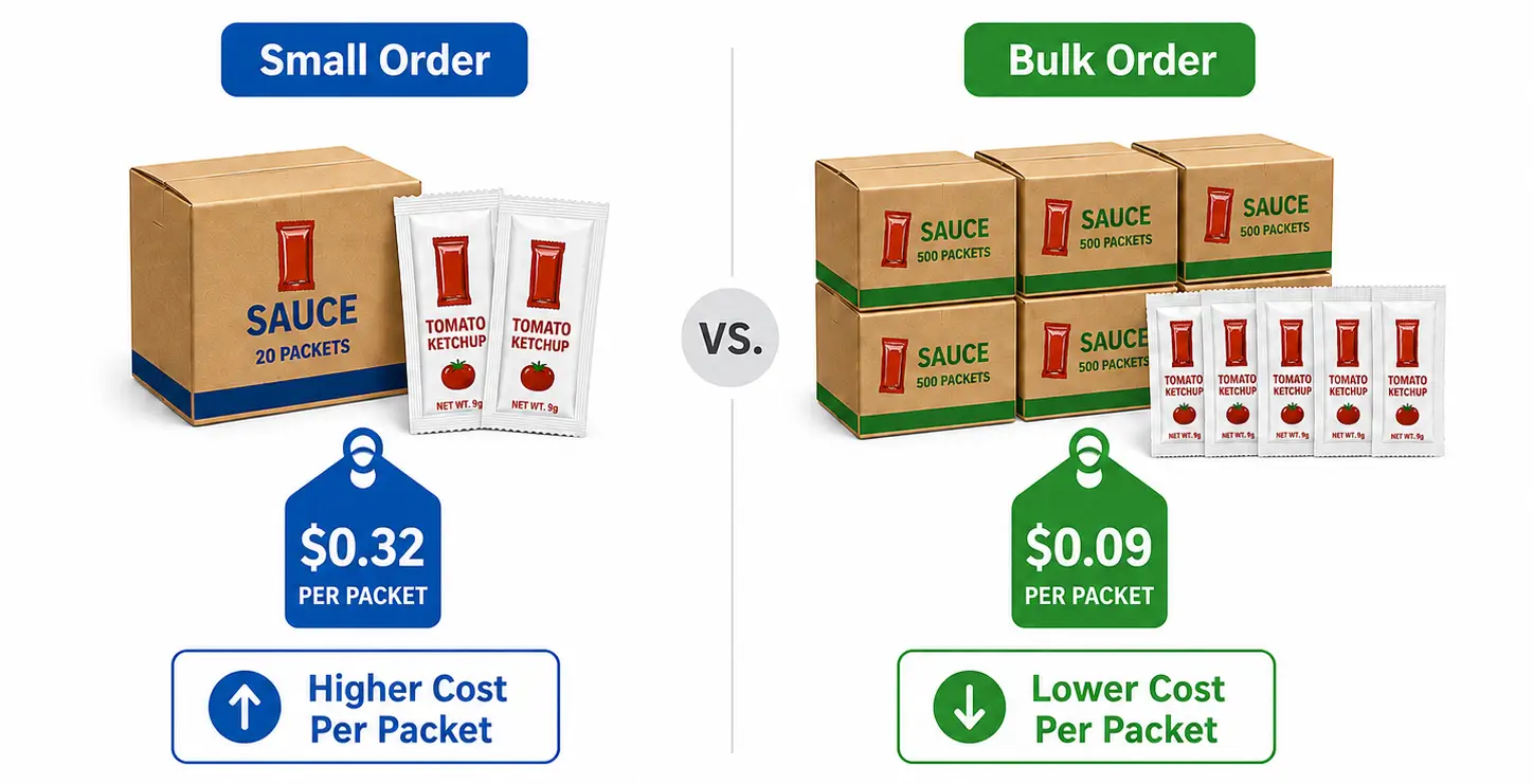 Order Quantity and Bulk Savings for Packaging Costs