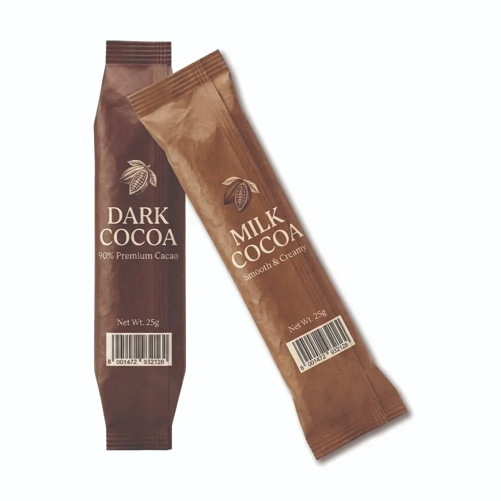 Premium Bar-Style Hot Cocoa Packets for Sleek Product Presentation