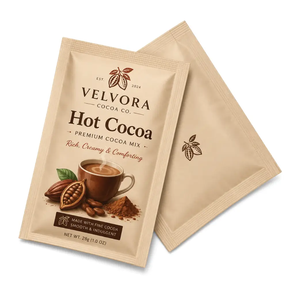 Premium Cocoa Packets With Attractive Packaging Presentation