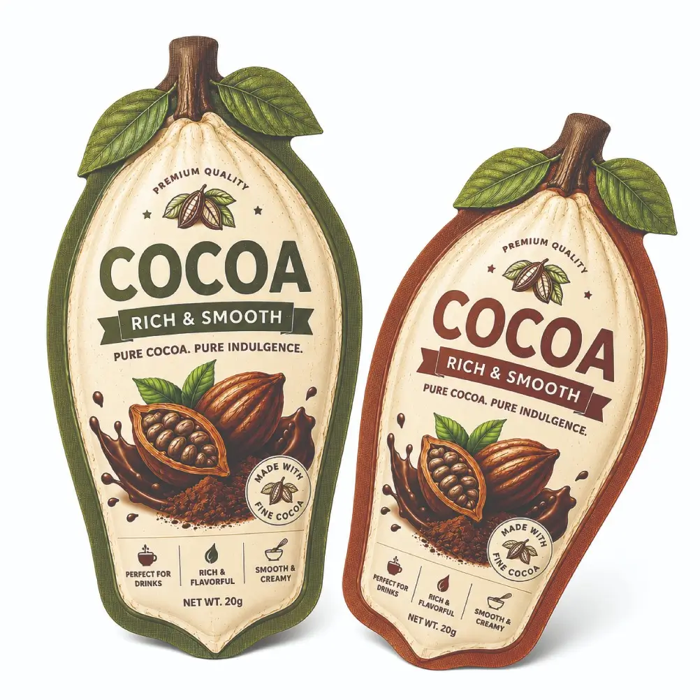 Unique Custom Shape Hot Cocoa Packets for Distinct Presentation