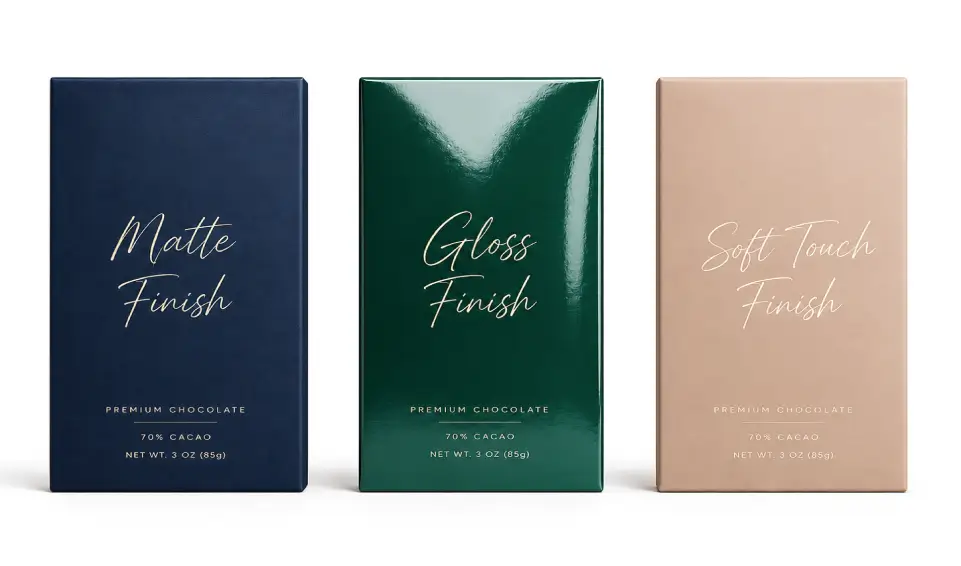 Finishing Options With Mushroom Chocolate Bar Packaging Details