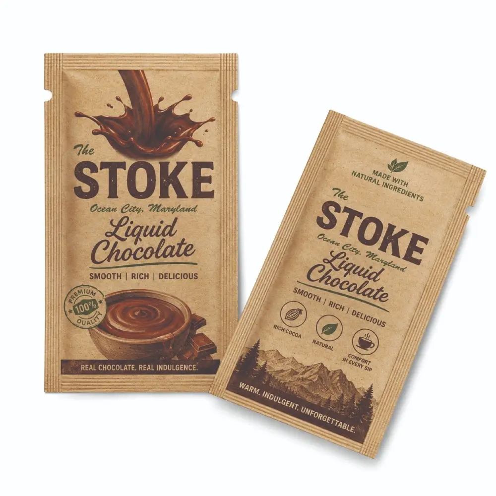 Natural Kraft Hot Chocolate Packets for amazing Presentation