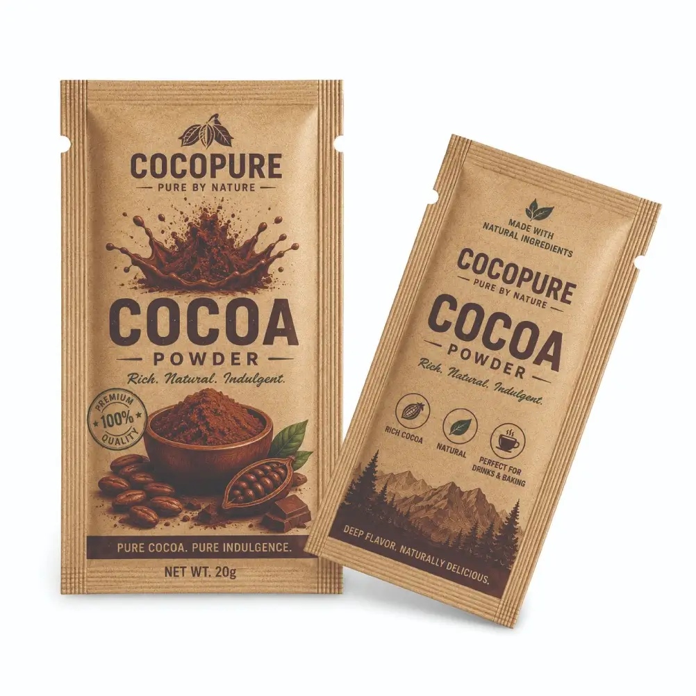 Natural Kraft Hot Cocoa Packets for Premium Presentation
