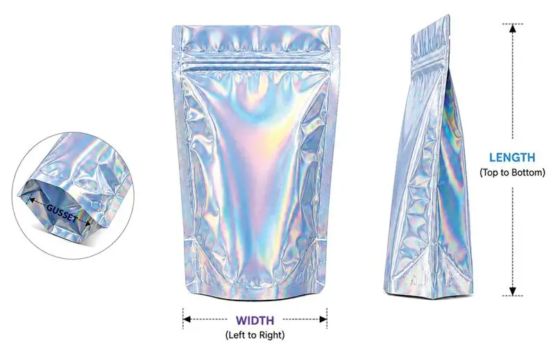 Packaging Dimensions Measured Through Length Width and Gusset
