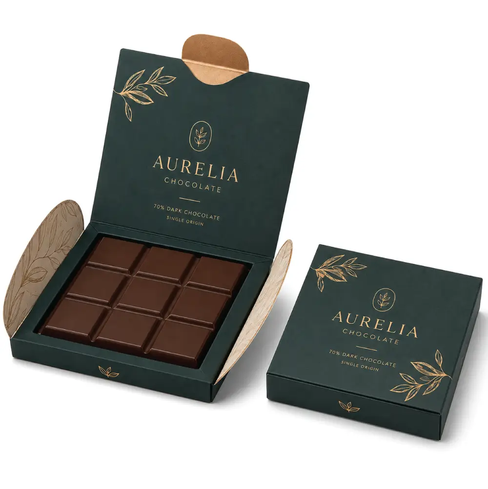 Multi-Side Foldable Chocolate Bar Box With Creative Design