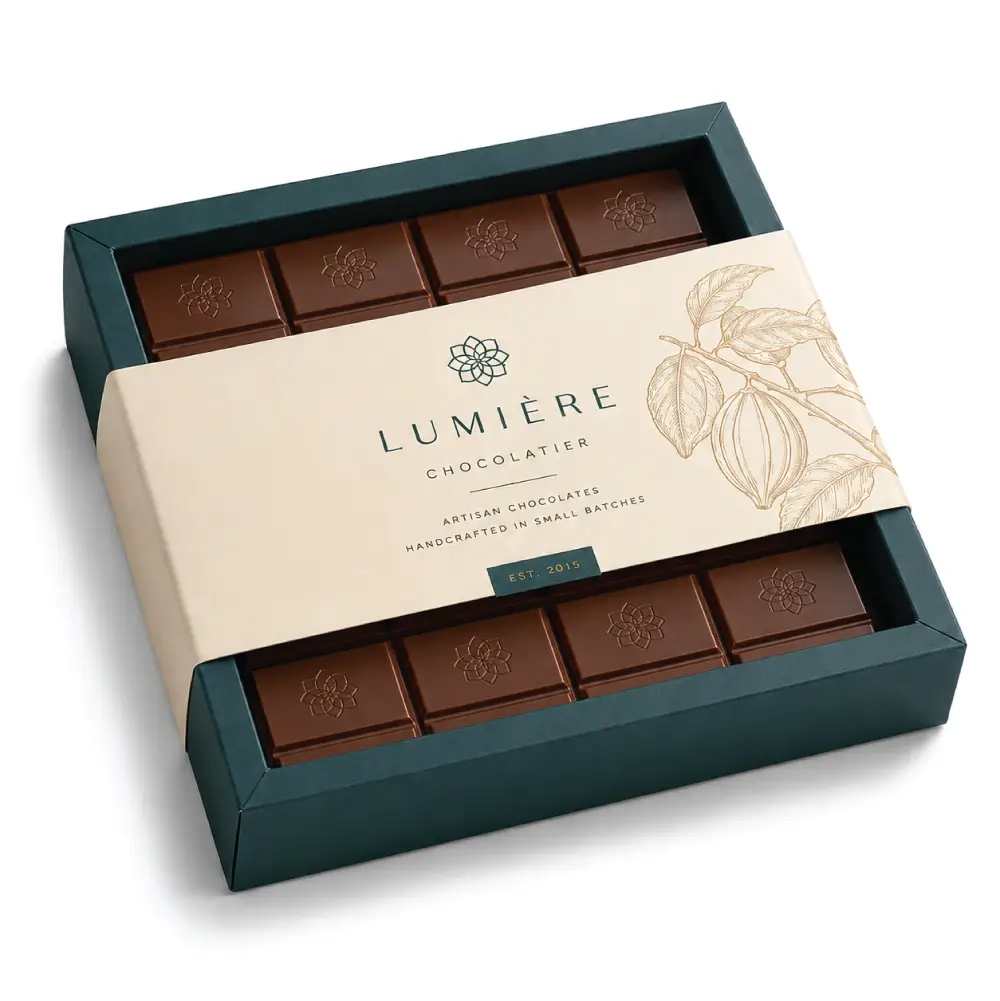 Sleeve Chocolate Bar Box With Elegant Chocolate Presentation