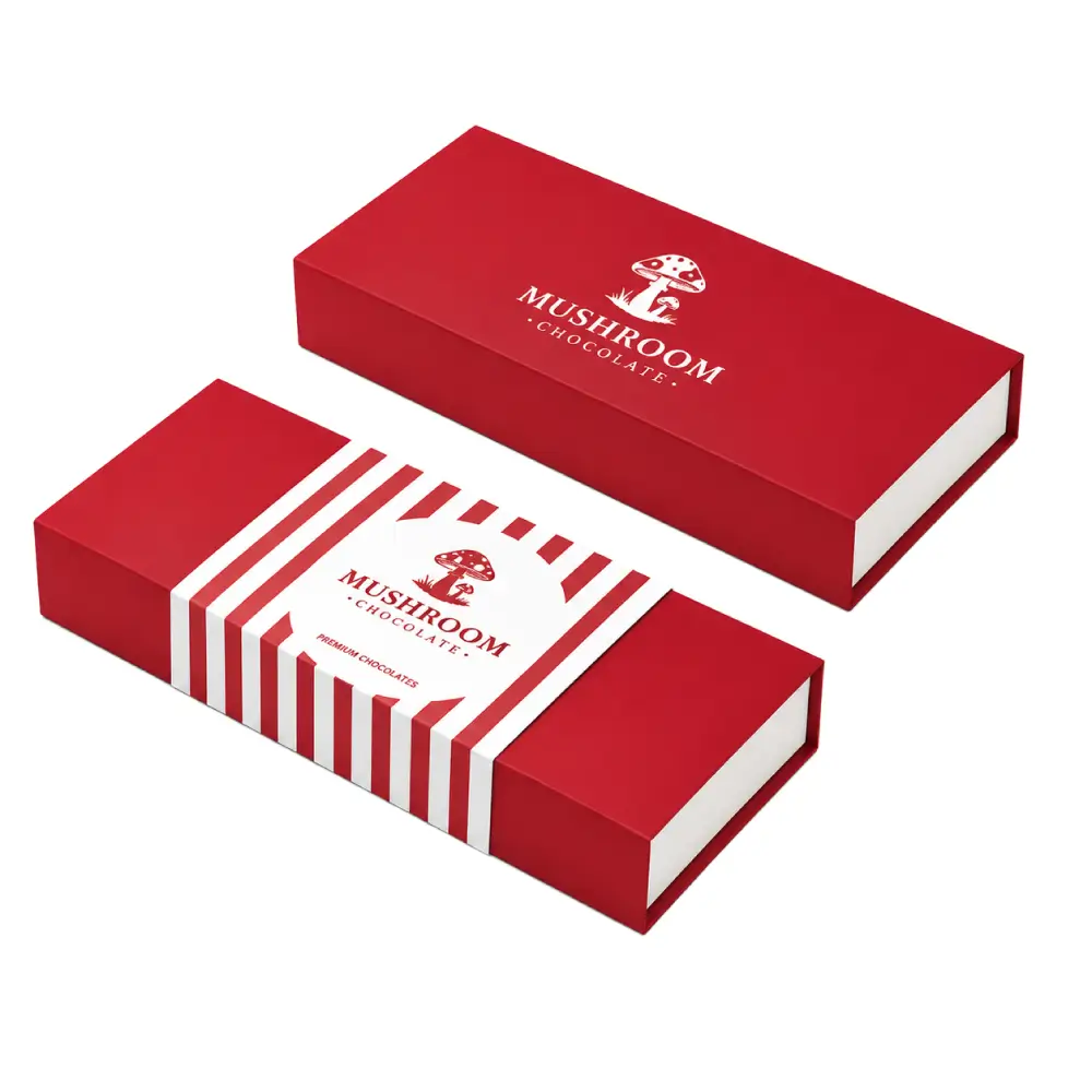 Sleeve Mushroom Chocolate Bar Packaging With Elegant Design Style