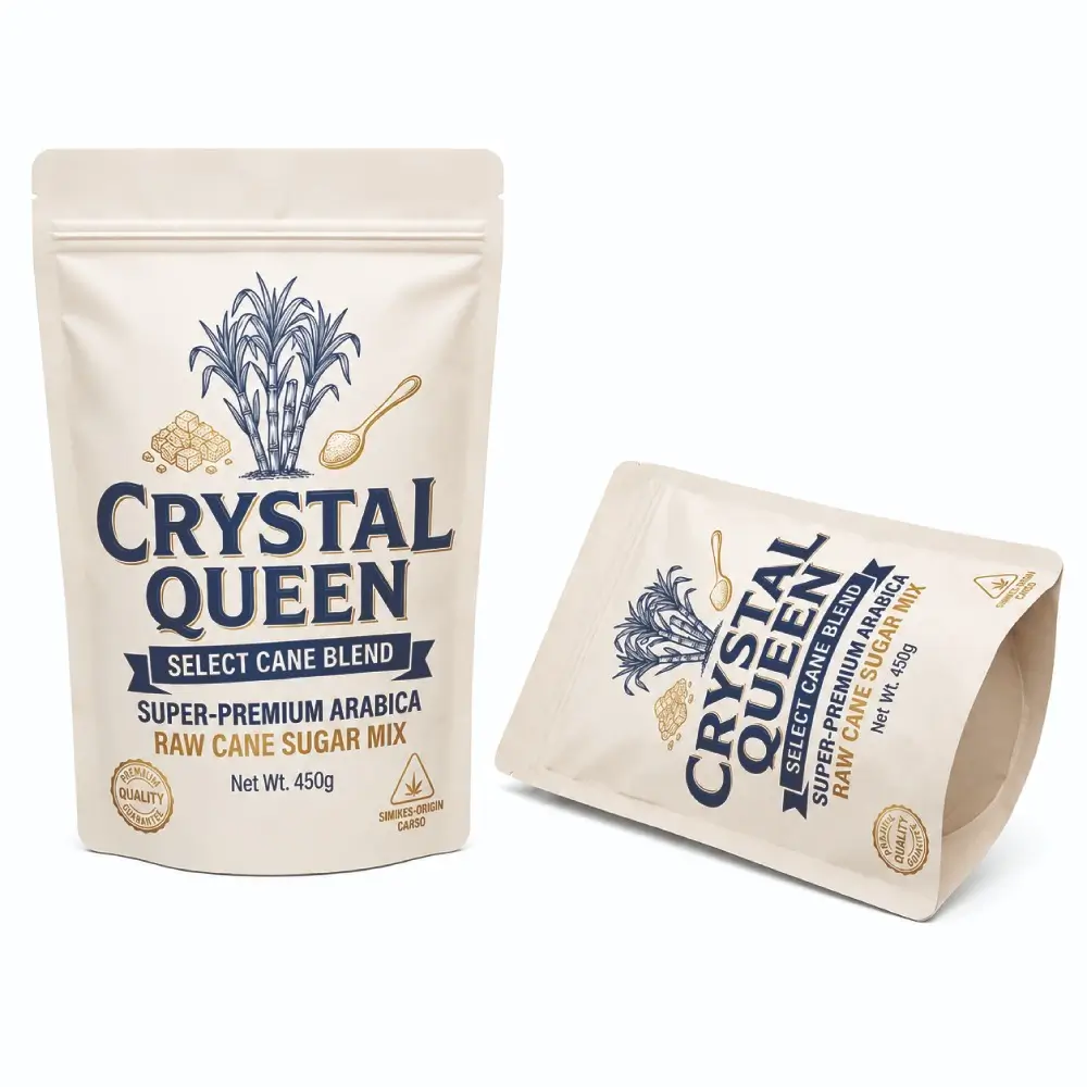 Stand-Up Sugar Packets With Clean Design and Premium Packaging