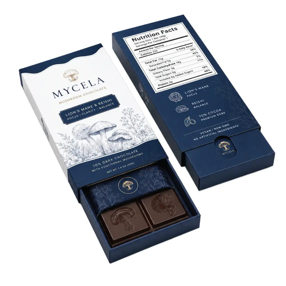 Tray Mushroom Chocolate Bar With Premium Design Style