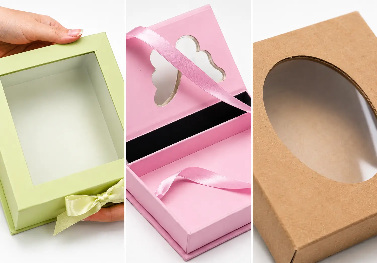 Window Cut-Outs With Clear Gift Card Box Display Features