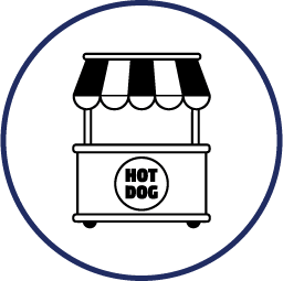 Amusement Parks With Custom Hot Dog Wrapper Serving Displays