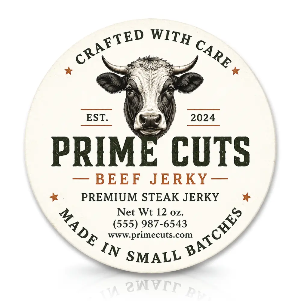 Beef Jerky Food Labels With Product Information Design