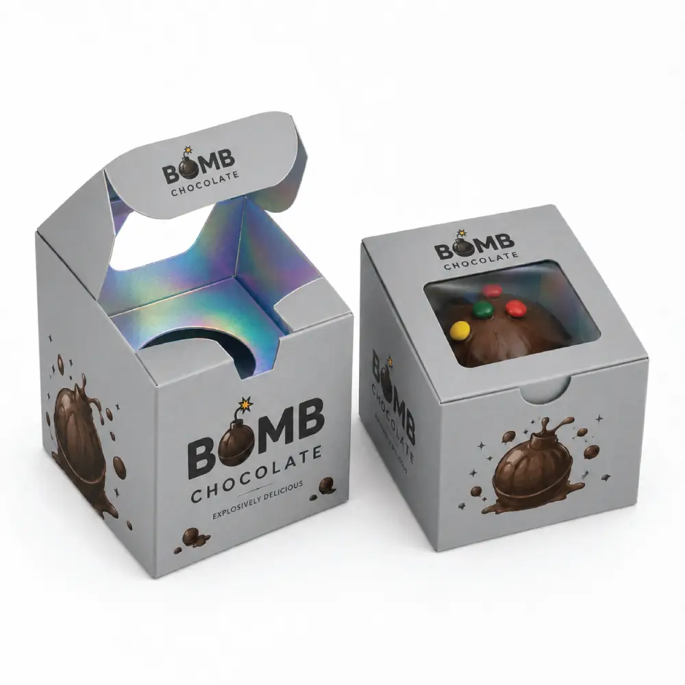 Creative Chocolate Bomb Packaging With Bold Product Presentation Design