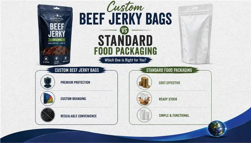 Custom Beef Jerky Bags Vs Standard Food Packaging