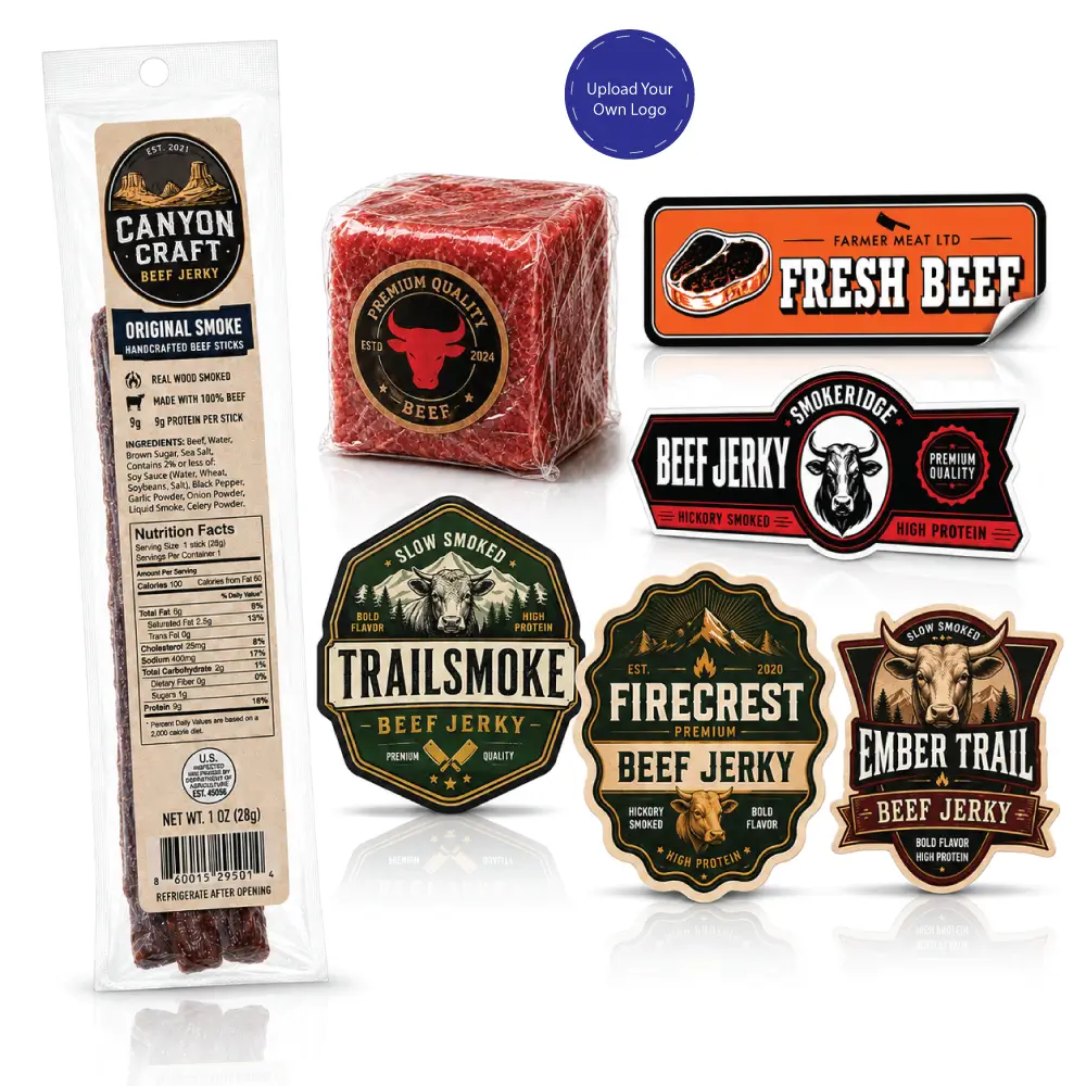 Custom Beef Jerky Labels With Branded Product Details