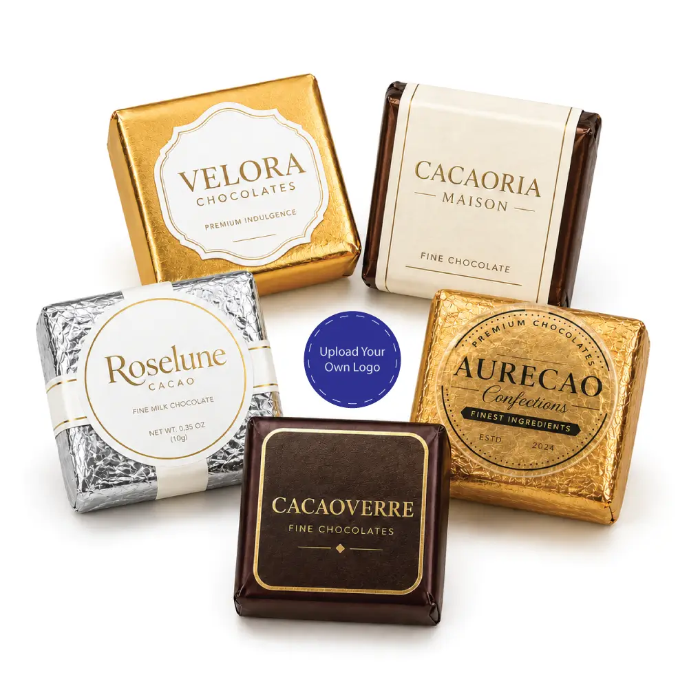 Premium Custom Chocolate Labels With Creative Packaging Branding