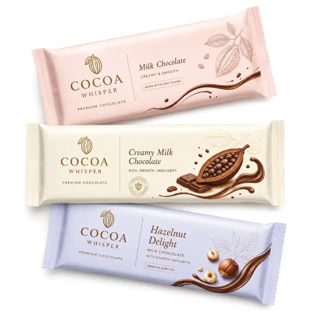 Custom Made Chocolate Bar Wrappers With Customized Packaging Design