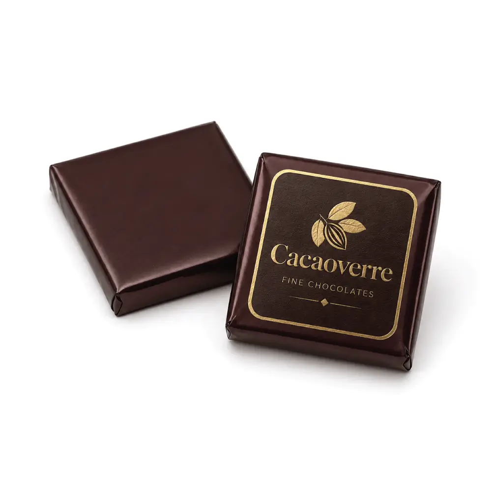 Dark Brown Kraft Labels With Natural Packaging Texture