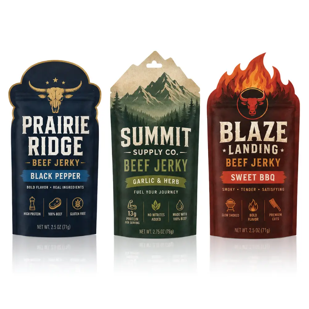 Die-Cut Jerky Pouches For Beef Jerky Packaging