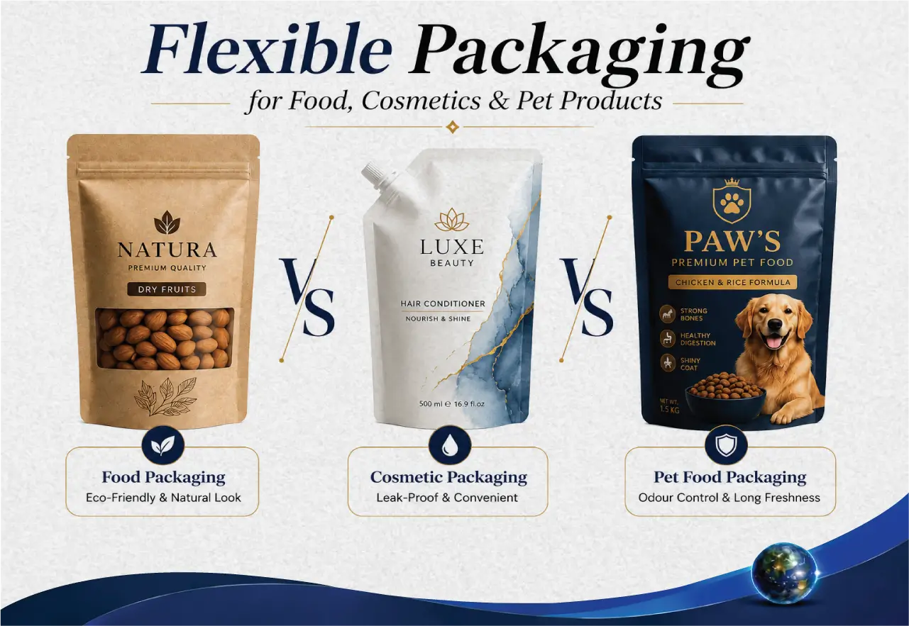 Flexible Packaging For Food, Cosmetics & Pet Products