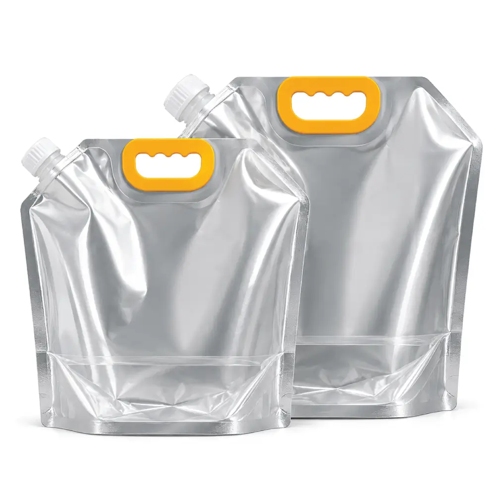 Handle Transparent Foil Pouches With Easy-Carry Packaging Design