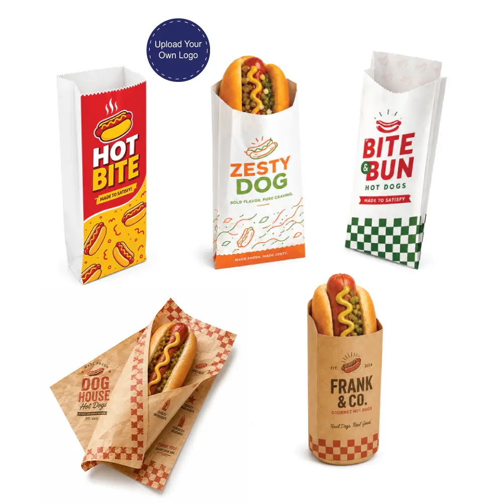 Hot Dog Wrappers With Food-Grade Packaging Presentation Design
