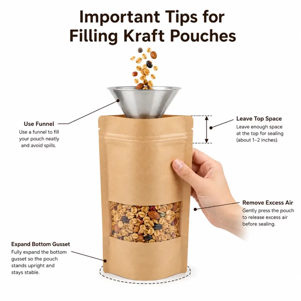 Kraft Pouch Filling Tips