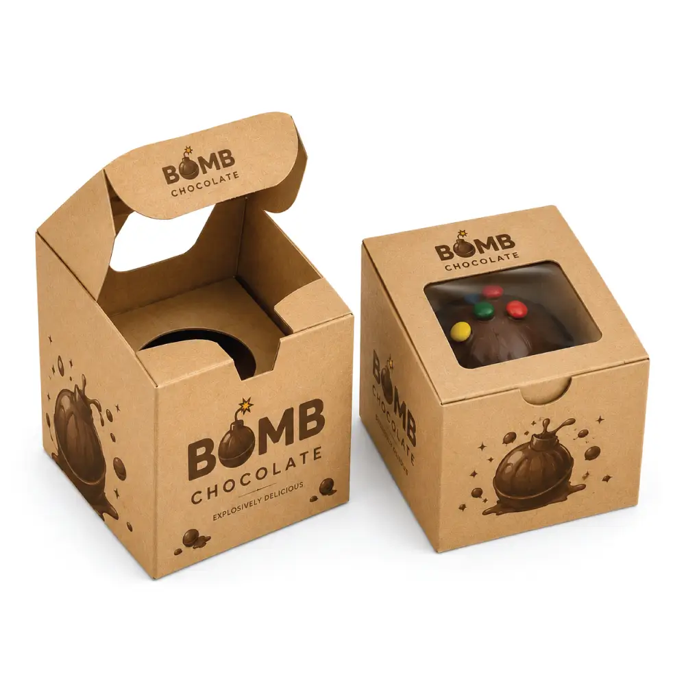 Kraft Chocolate Bomb Packaging With Natural Design Appeal