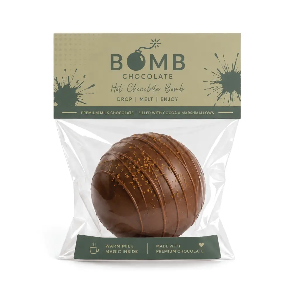 Labelled Transparent Bomb Packets for Chocolate Bomb Packaging Visibility