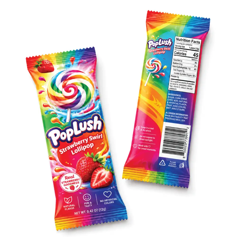 Lollipop Packets With Custom Printed Packaging Design