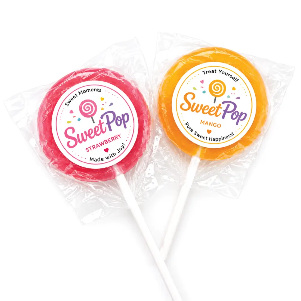 Lollipop Stickers With Custom Printed Branding