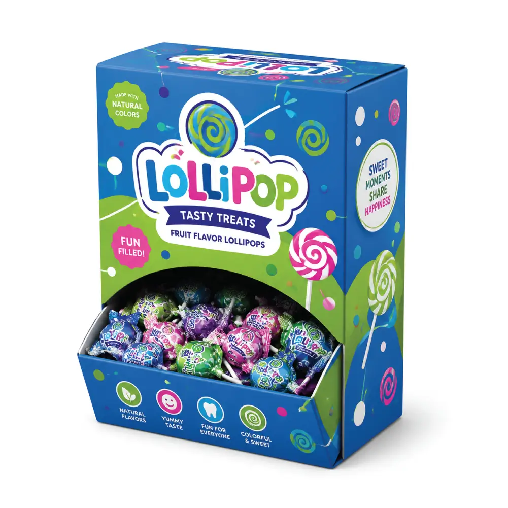 Lower Bottom Lollipop Display Boxes With Retail Presentation