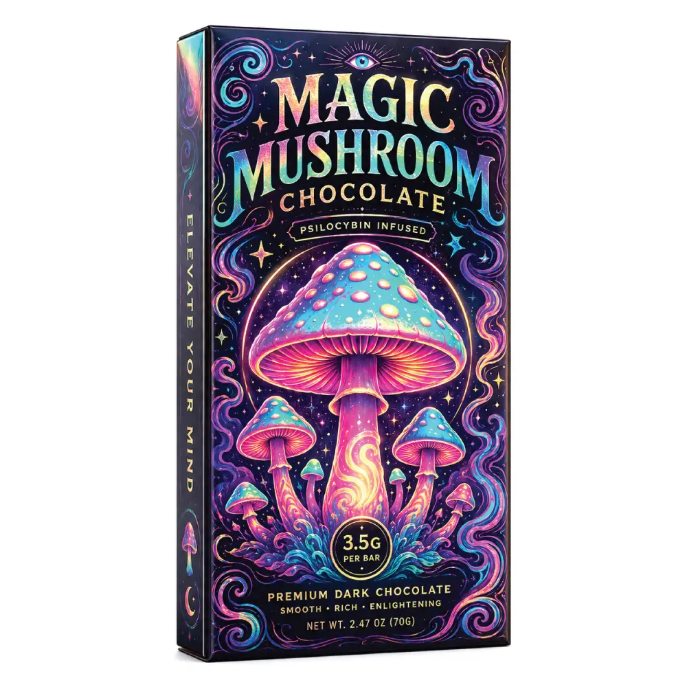 Magic Mushroom Chocolate Bar Packaging With Premium Design