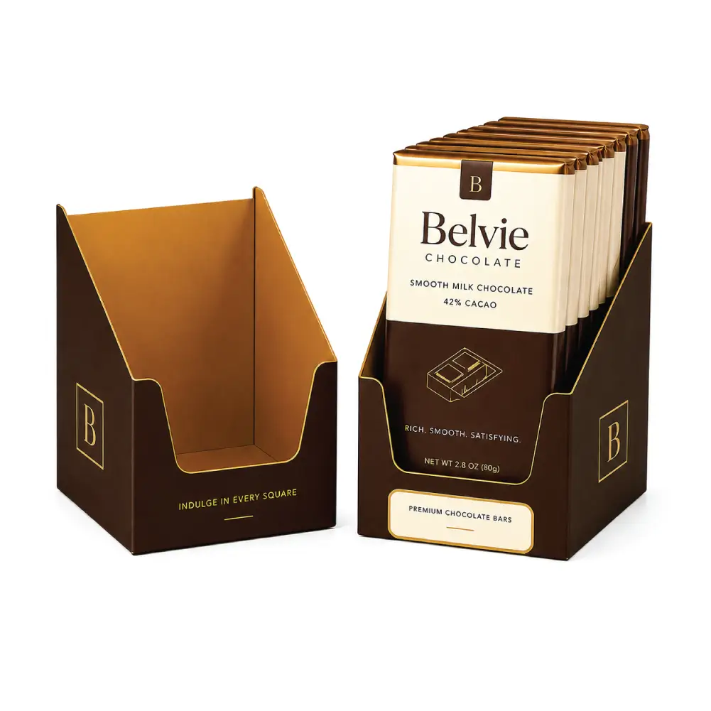 Open-Front Chocolate Retail Boxes With Maximum Product Visibility