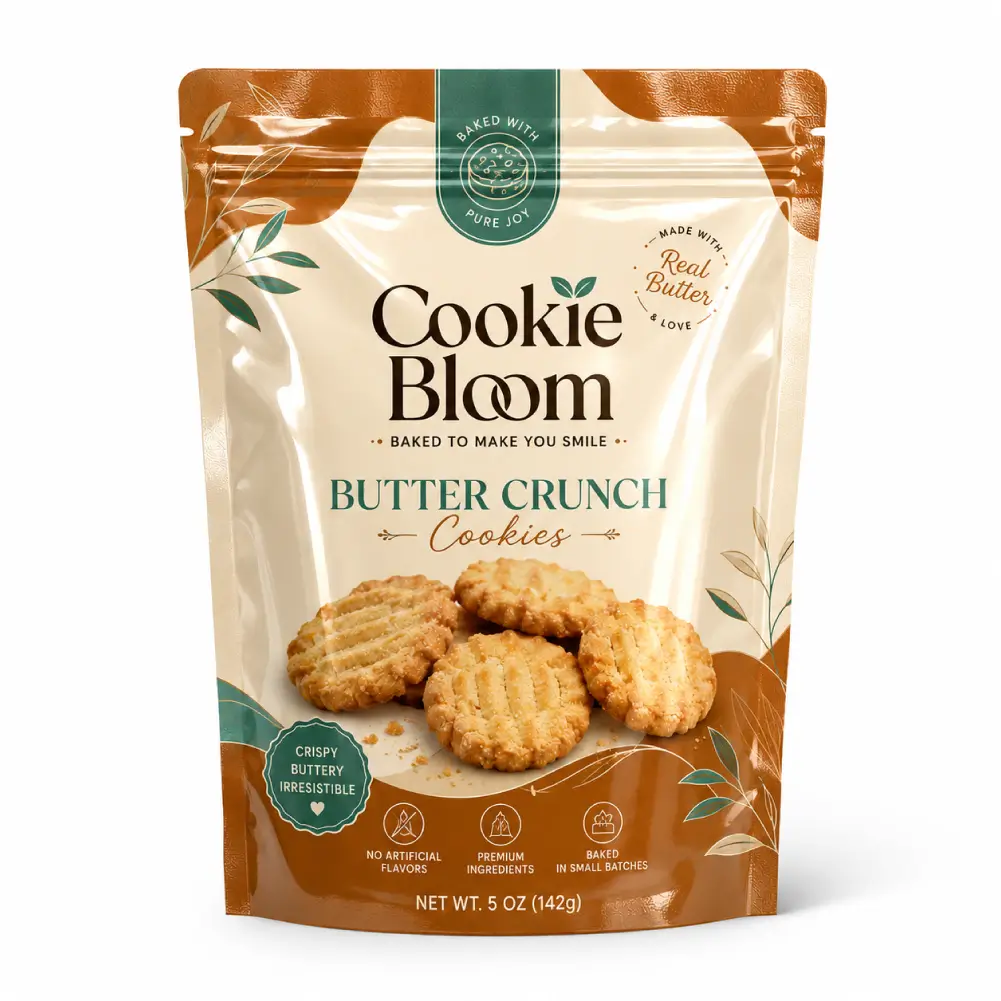 Stand Up Cookie Wrappers with Crisp Printing and Premium Finish