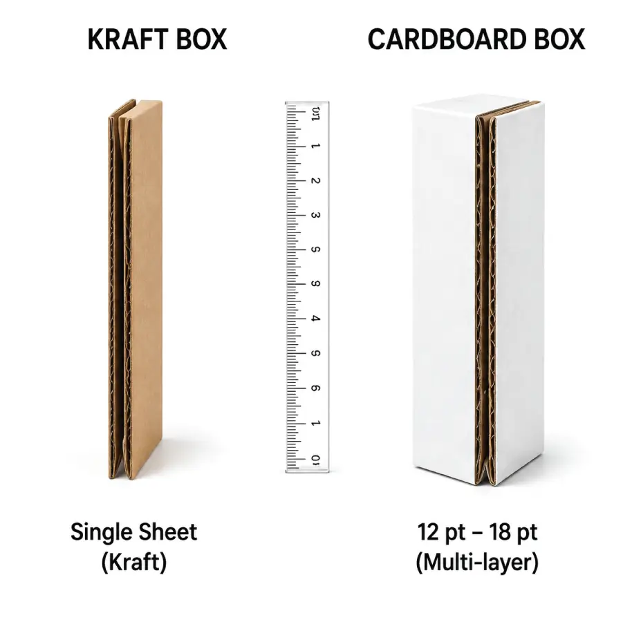 Size and Thickness Impact Cigarette box durability