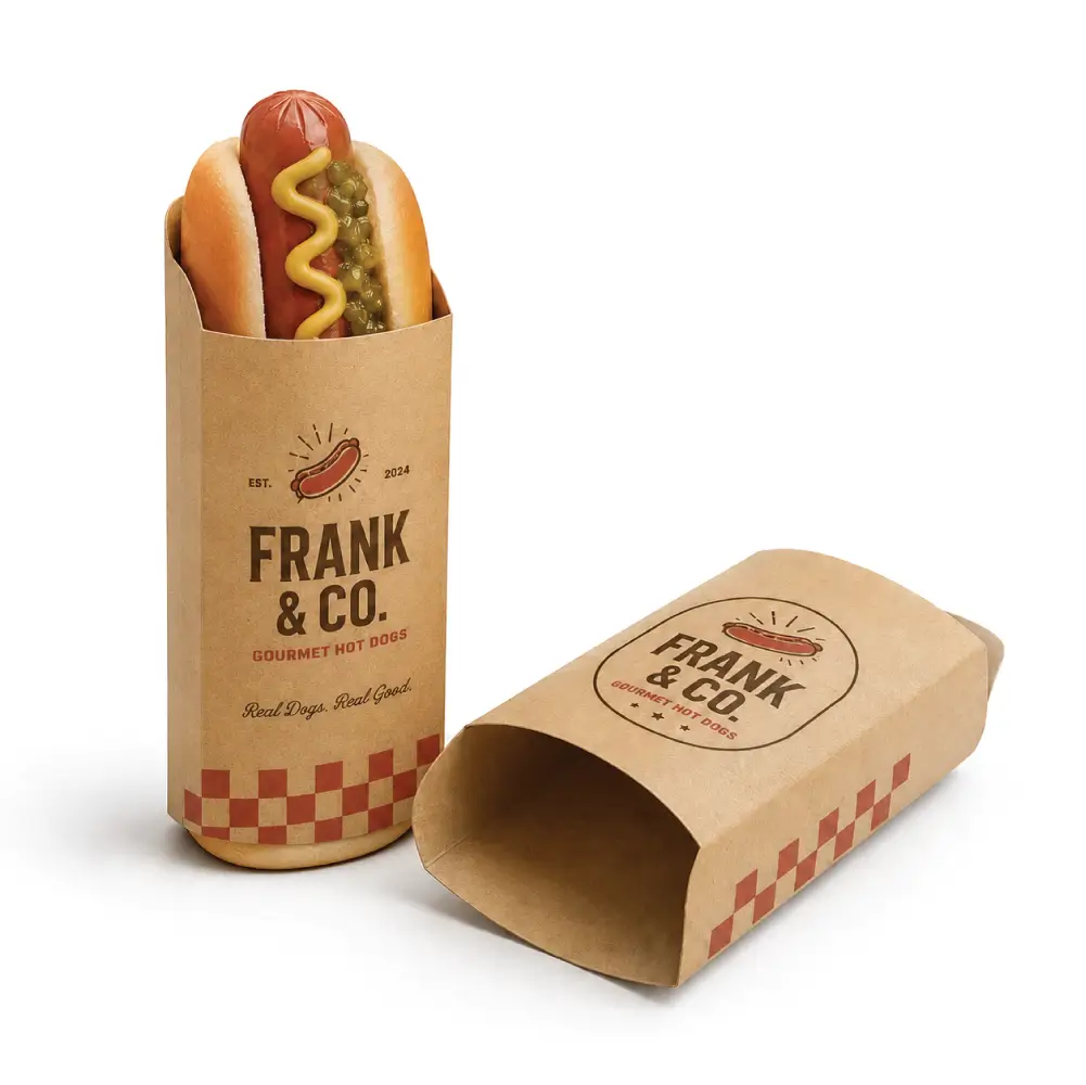 Sleeve Hot Dog Wrappers With Secure Food Packaging Style