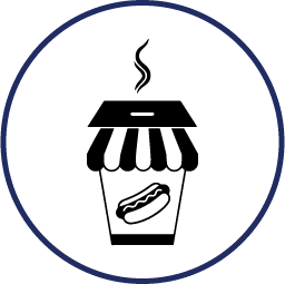 Small Event Caterers With Professional Hot Dog Serving Setup