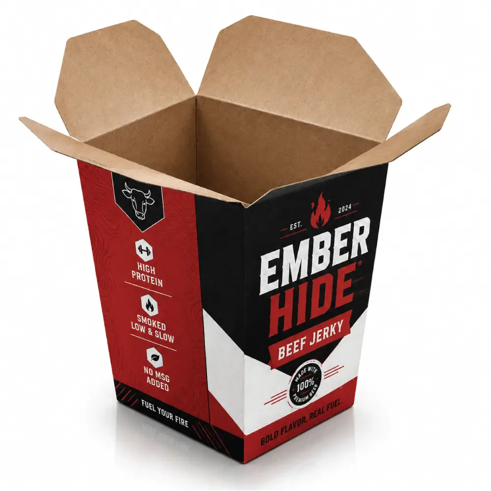 Takeaway Beef Jerky Boxes With Convenient Food Presentation