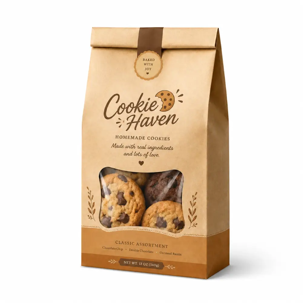 Window Cookie Wrappers with Clear Display and Premium Printing Finish