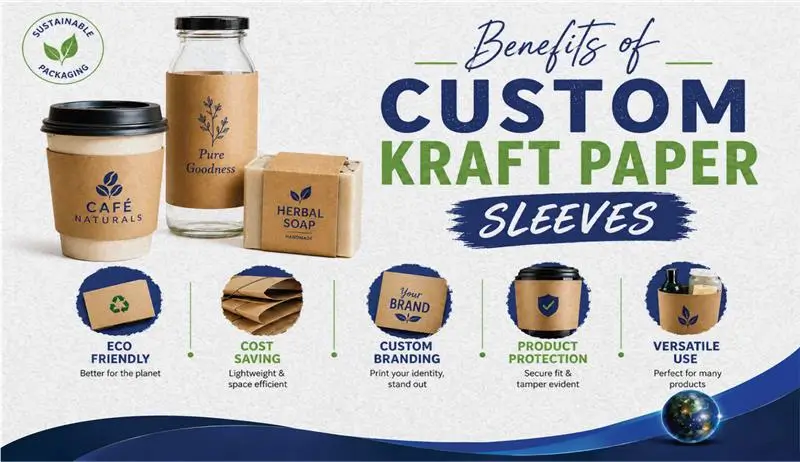 Custom kraft paper sleeves used for the packaging of products