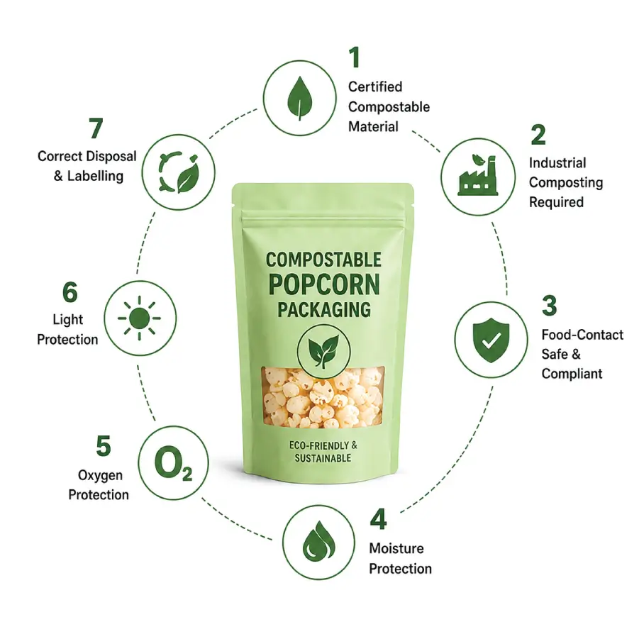 Compostable Film for Eco-Friendly Popcorn Packaging