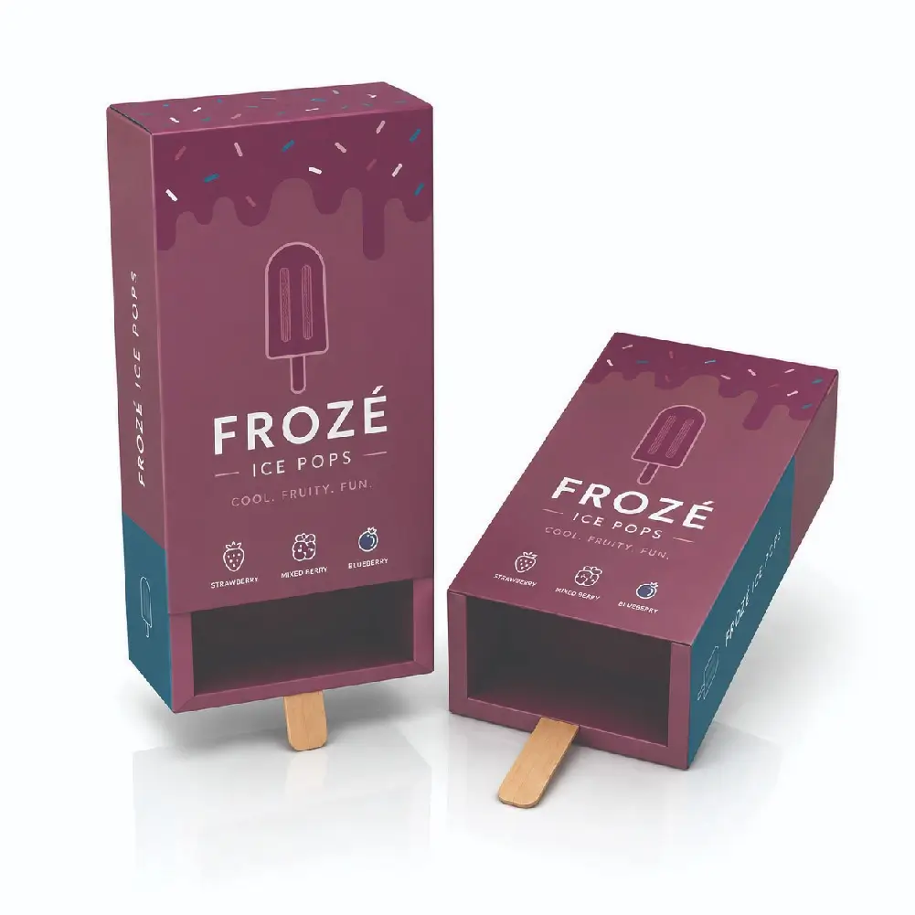 Drawer Popsicle Boxes With Sliding Product Presentation